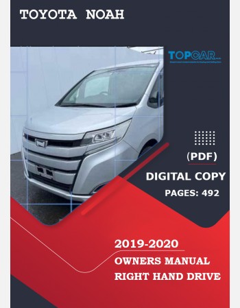 toyota noah 2019-2020 owners manual in english